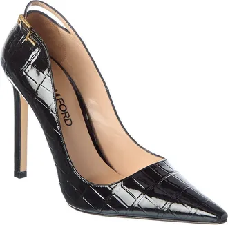 Tom Ford Croc-Embossed Patent Pump