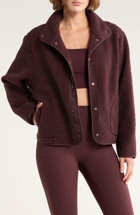 Zella Chalet Boucl&eacute; Hybrid Jacket in Burgundy Fudge at Nordstrom Rack, Size Medium