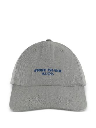Stone Island logo-lettering baseball cap - men - Polyester/Cotton/Viscose/Elastane - One Size - Grey