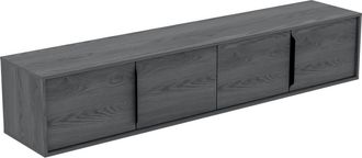 Petits Meubles Mueble tv de pared 4 puertas 200 cm paneles laminados gris efecto