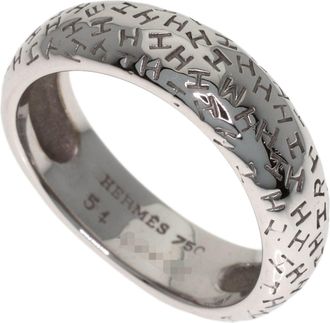 Herm&egrave;s White Gold (18K) Band Ring (Pre-Owned)