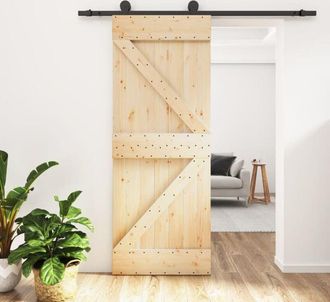 vidaXL Vidaxl - Puerta Corredera Con Herrajes Madera Maciza De Pino 70x210 Cm