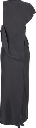 Victoria Beckham Womens Long Sleeveless Dress Brown Acetate