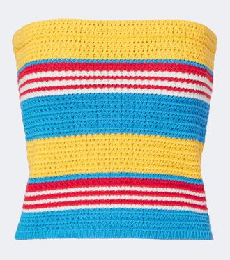 Poss&eacute; Tammy striped cotton strapless top