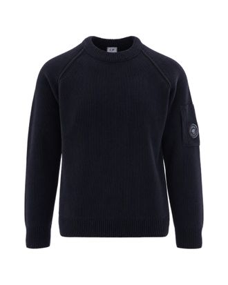 C.P. Company Total Eclipse Chenille Raglan Lens Cotton Sweatshirt