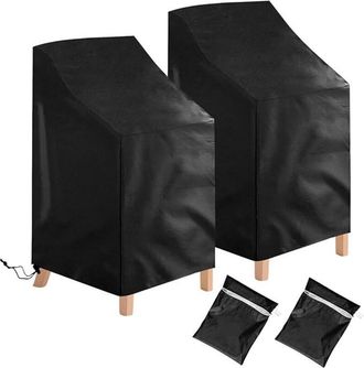 OEM Funda Para Sillas De Jardin - Poliester Oxford 210d Impermeable Resistente A Los Rayos Uv - Para Sillas Apilables Con Brazos - Pack De 2