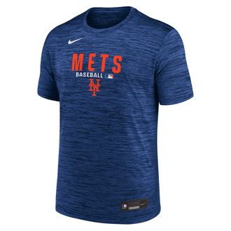 Nike New York Mets Authentic Collection Nike Mens Dri-FIT MLB T-Shirt in Blue | 02ER4EWNME-RMG