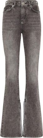 Philipp Plein Crystal Skull Denim Flaire Fit Broek - Dames - Flared Jeans - Grijs - W28 - Denim - Jeans