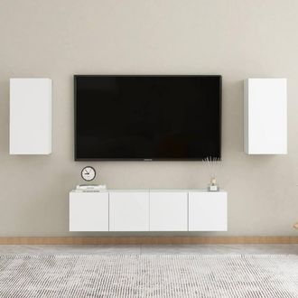 Berkfield Home 4 Piece TV Cabinet Set White Engineered Wood