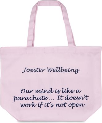 Generic Joester Wellbeing - Cotton/Canvas Tote Bag. (Quote 4: Our mind is like a parachute.. It doesnt work if its not open, Pretty in Pink)