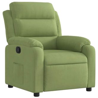 vidaXL Sill&oacute;n Reclinable De Terciopelo Verde Claro Vidaxl