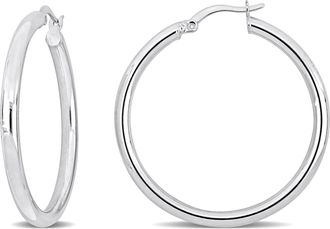 Mimi & Max 36x3mm Hoop Earrings in Sterling Silver