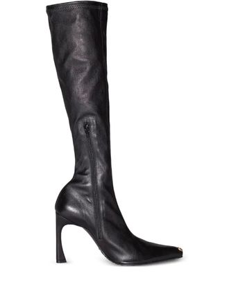 Marine Serre knee high heeled boots - Black