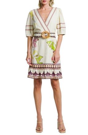 Ciebon Ivy Linen Blend Dress in Cream Multi at Nordstrom, Size Small