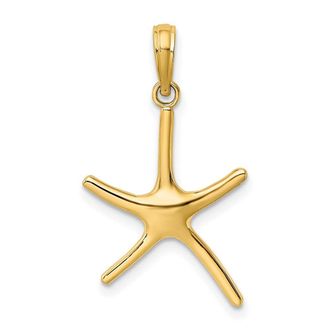 Diamond2Deal 14k Gold Dancing Starfish Charm Pendant