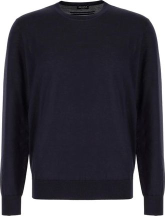 Ermenegildo Zegna Truien & Vesten, Heren, Blauw, L, Kasjmier, Stijlvolle Gebreide Collectie