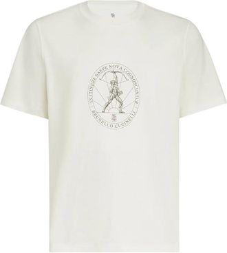 Brunello Cucinelli Cotton-jersey Crew-neck T-shirt With Print