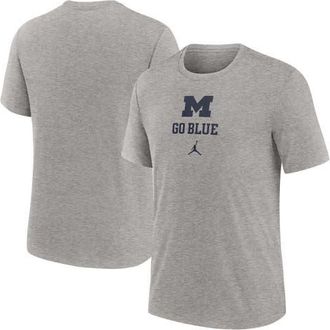Jordan Brand Mens Jordan Brand Heather Gray Michigan Wolverines Campus Stack Tri-Blend T-Shirt at Nordstrom, Size Small
