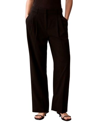 Calvin Klein Smooth Stretch Pleated Wide Leg Pant