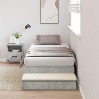 vidaXL Cama Con Almacenamiento Gris Concreto 236.5 X 90 X 31.5 Cm Vidaxl