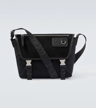 Loewe Flex Medium canvas and suede messenger bag