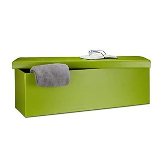 Banc Rangement Velours Crème - 40L - Pieds Bois - Pour Entrée Ou Salon - 80x40x41cm