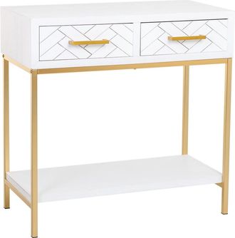 Wanderlust Deco Recibidor 2 cajones madera y metal 80x42x79