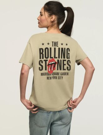 Lucky Brand Womens Rolling Stones Msg Boyfriend Tee