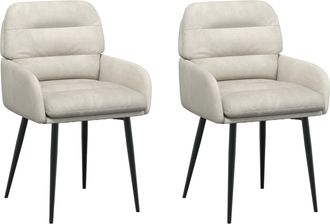 vidaXL Sillas De Comedor 2 Uds. Terciopelo Crema 59 X 59,5 X 90 Cm Vidaxl