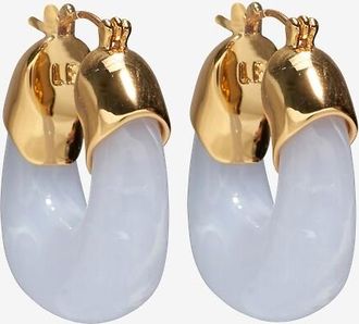 Lizzie Fortunato Creolen aus Harz Organic Mini Marbled Blue Lace