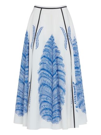 Giambattista Valli graphic-print midi skirt - women - Cotton - 42 - White