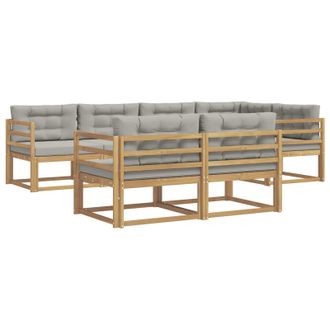 vidaXL Conjunto De Sof&aacute;s De Exterior 6 Pcs Blanco Y Gris Claro Vidaxl