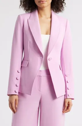 Tahari by ASL One-Button Blazer in Pink Macaroon at Nordstrom, Size 4