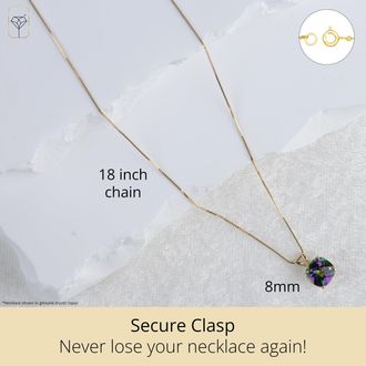 MAX + STONE 925 Sterling Silver or 14k Gold 8mm Cushion Cut Gemstone Pendent Necklace