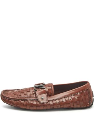 Louis Vuitton woven leather loafers - Brown