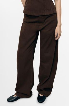 Mango Mid Rise Balloon Jeans in Chocolate at Nordstrom Rack, Size 4