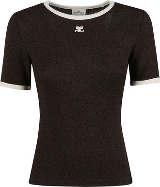 Courr&egrave;ges Heather Contrast Short-Sleeve T-Shirt