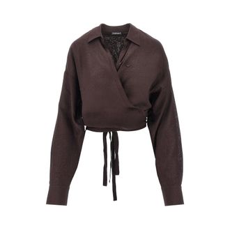 Emporio Armani Viscose and linen wrap-around shirt Woman L-XL