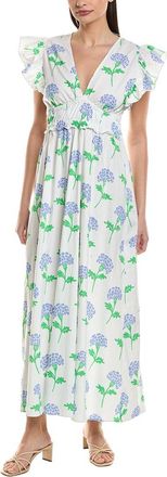 Sail to Sable V-Neck Flutter Sleeve Maxi Dress