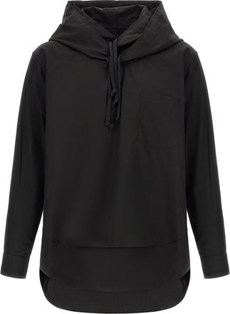 Comme Des Gar&ccedil;ons Black Double Layer Hoodie