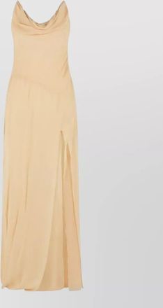 Blumarine viscose dress cowl neck sleeveless slit