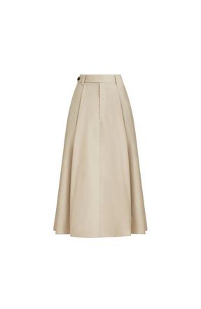 Brunello Cucinelli Sartorial skirt with monili in Beige at Nordstrom, Size 42 It