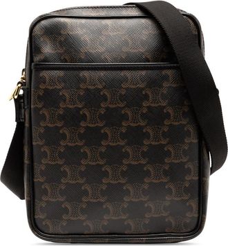 Celine Pre-owned Celine Triomphe Coated Canvas Vertical Crossbody F-CU-2149