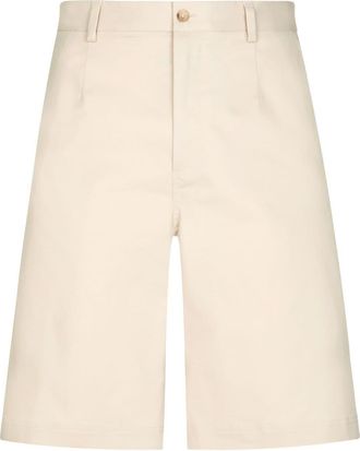 Dolce & Gabbana logo-tag stretch-cotton shorts - men - Elastane/Cotton - 60 - Neutrals