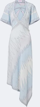 Pucci Vestido midi asim&eacute;trico Labirinto de crep&eacute; de seda