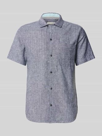 Tom Tailor Regular Fit Freizeithemden aus Leinen-Baumwoll-Mix in Dunkelblau, Gr&ouml;&szlig;e XXL