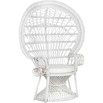 Beliani Beliani - Poltrona rattan bianco con cuscino abbinato stile boho Emmanuelle