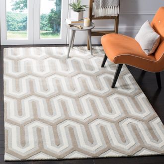 Safavieh Cambridge Hand Made Area Rug, Light Blue / Grey Contemporary Style Non-Shedding