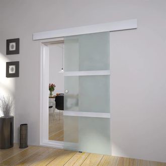 Berkfield Home Sliding Door Glass & Aluminium 178 cm Silver