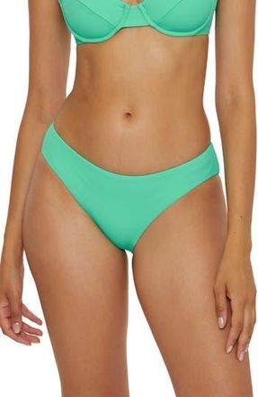 BECCA by Rebecca Virtue Modern Edge Ribbed Hipster Bikini Bottoms in Aqua Sea at Nordstrom Rack, Size Medium